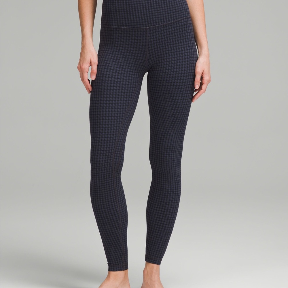 lululemon Align™ High-Rise Pant 28" – Micro Houndstooth Blue Multi – Size 14